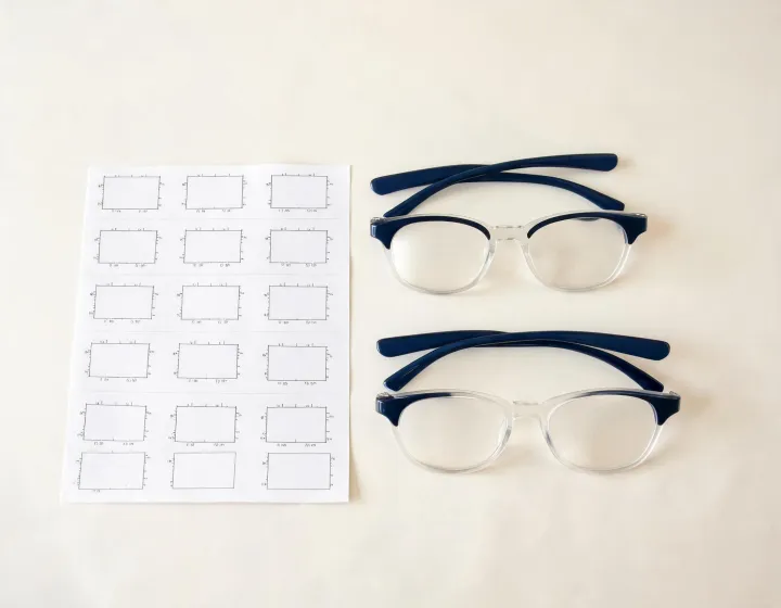Polarized photochromic sunglasses requirement sheet with size fields